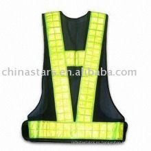 Chaleco de seguridad reflectante negro EN471 con cinta pvc